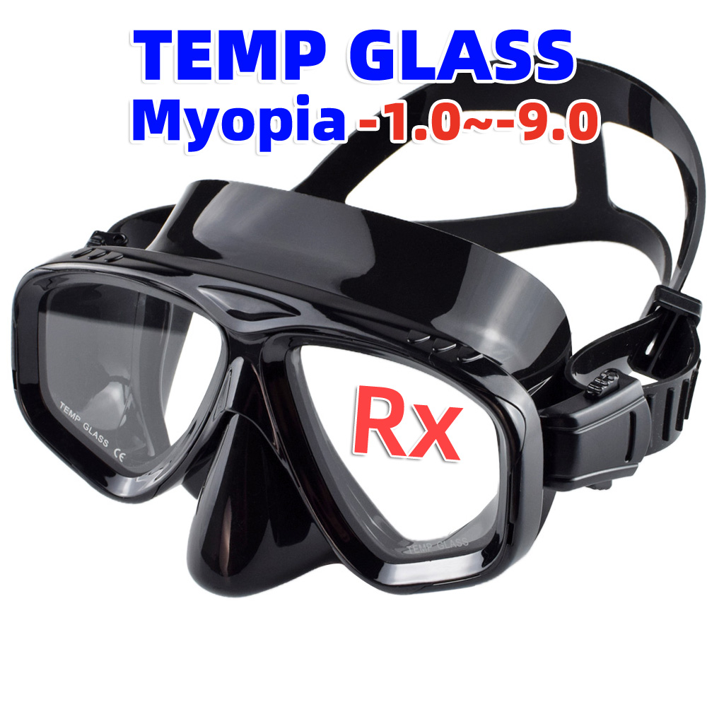 Diving Mask Tempered Glass Optical - قناع الغطس قصر النظر البصري قصر