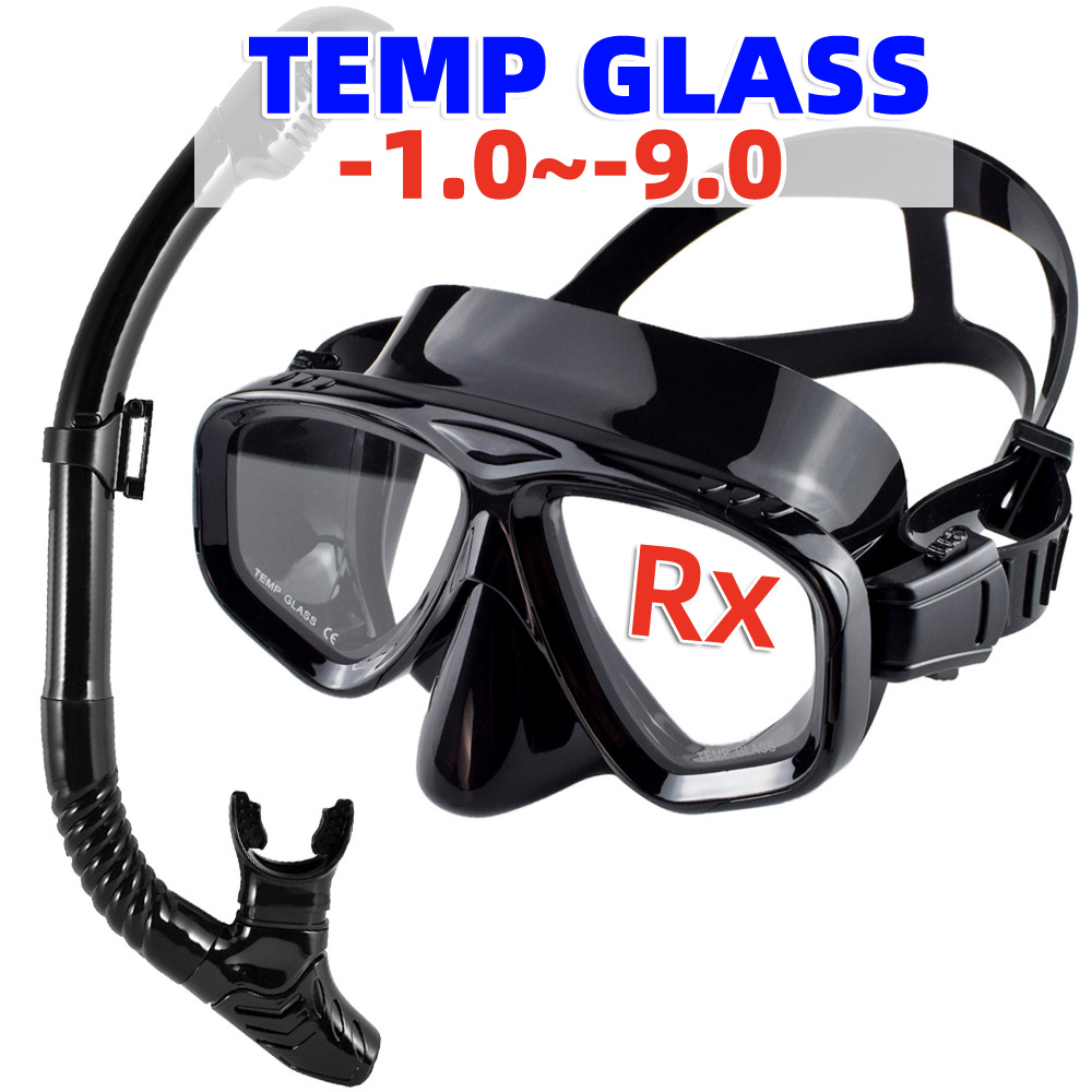 طقم غص لقصر النظر وقناع غوص بص - مراجعة Diving Mask Tempered Glass Optical وسعره