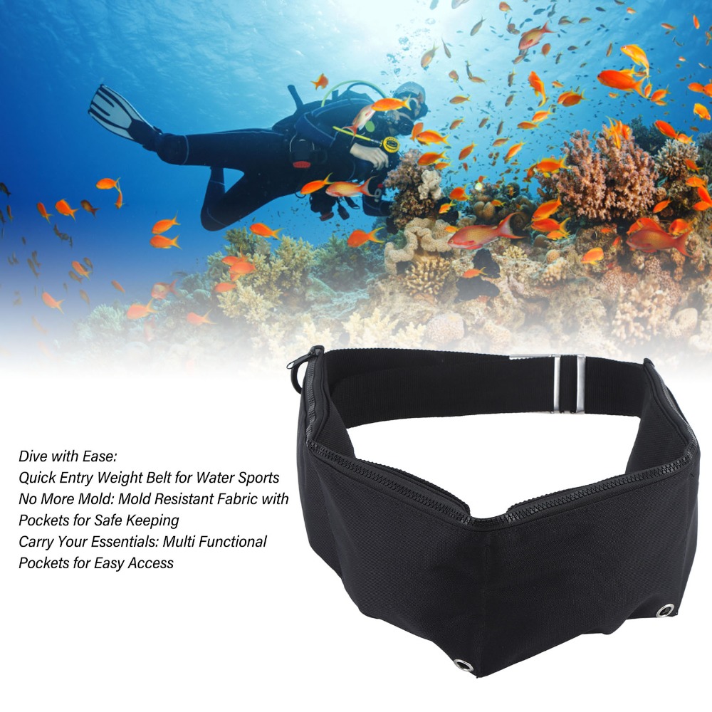 حزام أوزان للغوص بأربعة جيوب،  - مراجعة Scuba Weight Belt Pocket Quick Release وسعره