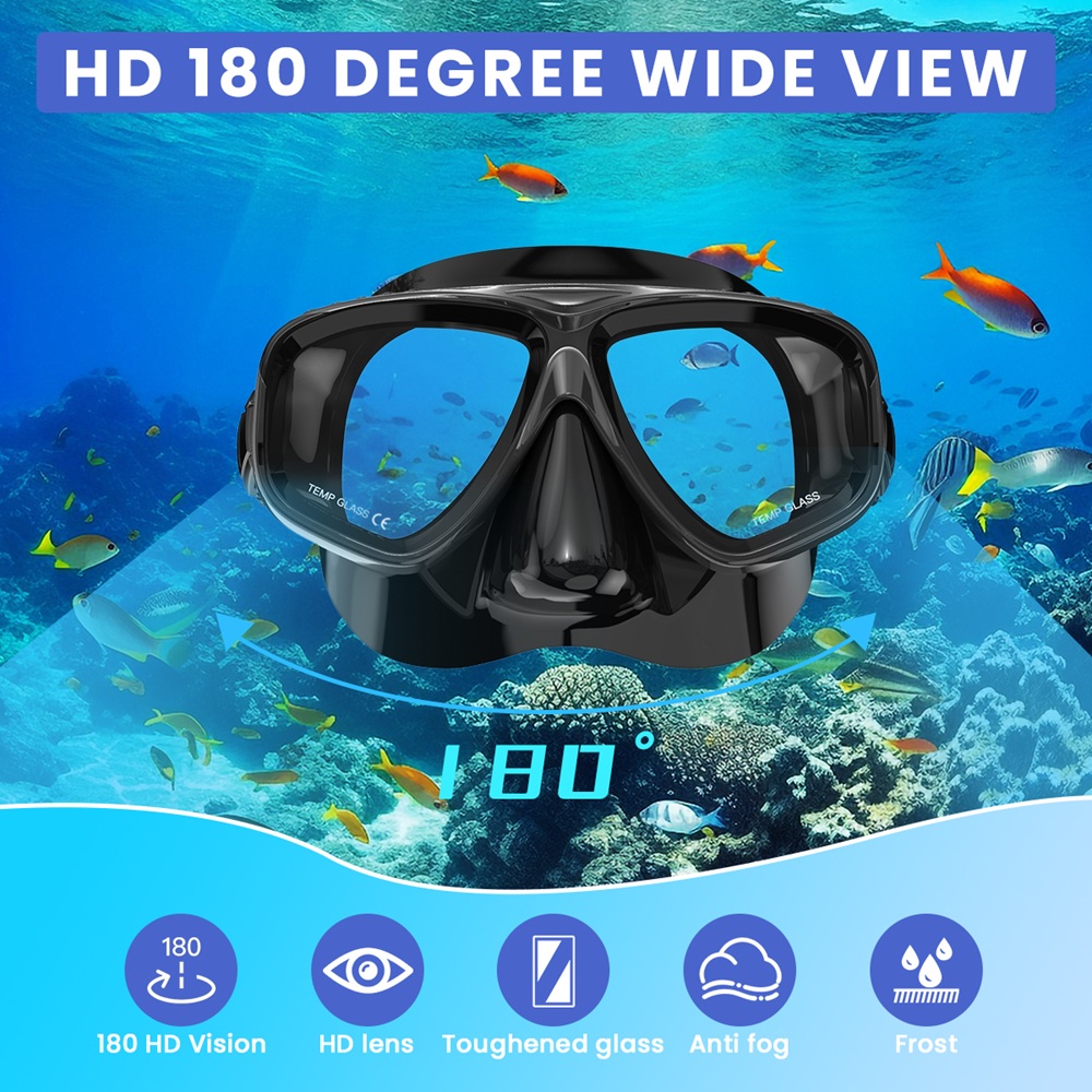 الغوص البصرية المقسى نظارات قن - مراجعة Diving Mask Tempered Glass Optical وسعره
